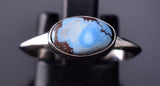 Size 8 Navajo Silver and Golden Hills Turquoise Ring by Robison Martinez 6K22P