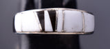 Size 6-1/4 White Buffalo Navajo Inlay Ring by Adlina Lee 6K27E