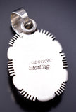 Silver & Boulder Turquoise Navajo Round Pendant by Spencer 6D28R