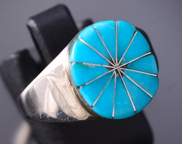 Size 8-3/4 Zuni Turquoise Men's Pinky Ring by Johnson Laweka 6K22H