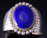 Vintage Silver & Lapis Shield Navajo Bracelet by Augustine Largo 5E06F