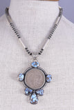 Silver & Golden Hills Turquoise Morgan Silver Dollar Coin Pendant by Nelson Nez 5J18N