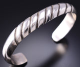 Vintage Silver Navajo Handstamped Men's Bracelet by Frank Chee 6E14N