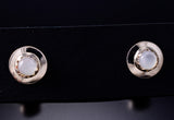 Mother of Pearl - Navajo Handmade Sterling Silver Post Earrings by Juanita Manygoats - 6J31