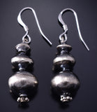 Silver Navajo Pearls Stacked Earrings by Treva Jim 5G18D