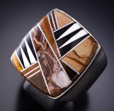 Size 13-1/4 Large Navajo Men's Ring by Bessie Johnson 6K22A