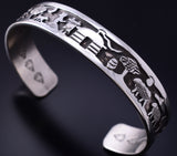 Silver Handmade "Canyon De Chelly' Navajoland Hozho Bracelet - Ravis Henry 5L10A