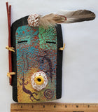 Navajo Pottery - Yei Bi Chei Mask - by David John - 4L05K