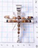 Silver & Tiger Eye Multistone Navajo Inlay Dragonfly Pendant Candace Skeet 5L21A