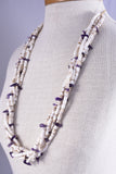 5 Strand Shell Heishi necklace with Amethyst by Randy Garcia 5L11K
