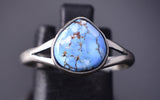 Size 8-3/4 Silver & Golden Hills Turquoise Navajo Ring Genevieve Francisco 6D27P