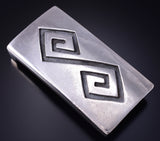 Vintage Silver Navajo Handmade Buckle stamped Kenneth Begay 5G12Q
