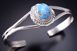 Silver & Golden Hills Turquoise Navajo Handmade Bracelet by Virgil Chee 6G29W
