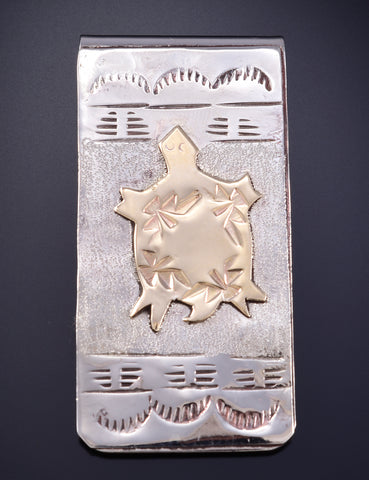 Silver & 12k Gold-filled Turtle Navajo Money Clip by Genevieve Jones 5L25G