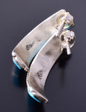 Silver & Turquoise Zuni Inlay Half Hoop Earrings by Zenia Kylestewa 3H02T