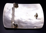 Silver Navajo Handmade Roaming Elk Buckle by Sonny Gene 5J18Y