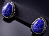 Silver & Lapis Navajo Handmade Post Earrings by Chassity Belone 6F09X