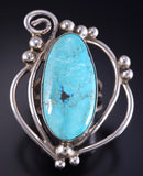 Size 6 Silver & Royston Turquoise Navajo Handmade Flow Ring by Betta Lee 5L05D