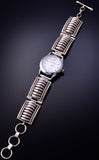 Navajo Handmade Ladies Watch Bracelet by Thomas Charley - 4L04E