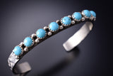 8 Kingman Turquoise Navajo Row Bracelet by Gaynell Parker 6K28X