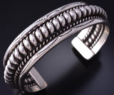 Vintage Silver Navajo Handmade Arches Bracelet signed Tahe 5L10P