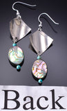 Silver & Turquoise w/ Abalone Navajo Harmony Dangle Earrings - Ravis Henry 6H06G