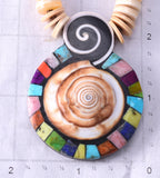 Santo Domingo Pueblo/Kewa Turquoise Multistone Shell Necklace Mary Tafoya 6H06A