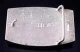 Silver & Turquoise Navajo Tufacast Handmade Concho Buckle by Lee Begay 5F04T