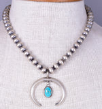 Navajo Silver Beads Navajo Pearls with Naja Pendant by Rena Begay 5L23L