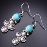 Silver & Turquoise Navajo Handmade Earrings by Sharon McCarthy 6H25V