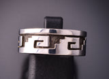 Size 9 Silver Navajo Water Symbol Design Ring by Calvin Peterson 3G05K