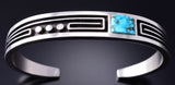 Preowned Silver & Turquoise Navajo Handmade Bracelet by Albert Nells 6A21E