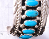 Silver & Kingman Turquoise Navajo Bracelet by Brian Jones 6H25A