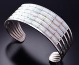 Silver & Opal Zuni Inlay Open Bracelet Cuff by Anson Wallace 6J30M