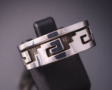 Size 9 Silver Navajo Water Symbol Design Ring by Calvin Peterson 3G05K