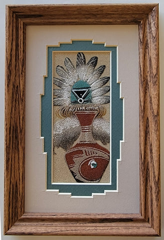 Navajo Sand Painting by Michael Watchman 6x9 - 4D10V