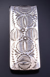Silver Navajo Handstamped Concho Row Money Clip by Shirley Skeets 5L25K