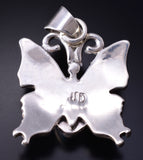 Silver & Golden Hills Turquoise Navajo Butterfly Pendant Jeremy Delagarito 5L13V