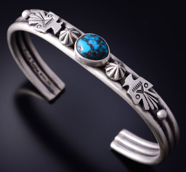 Silver & Red Mountain Turquoise Navajo Eagle Bracelet by Erick Begay 5H03Z