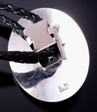 Silver & Turquoise Navajo Handmade Men's Bolo Tie by Wilber Muskett 4D15J