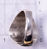 Size 12 Silver & Turquoise Coral Navajo Men's Ring by Annie Spencer 4L10W