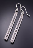 Silver & Turquoise Bottom Long Navajo Earrings by Caroline Tsosie 3B10Q