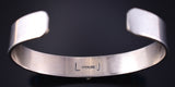 Vintage Silver & Turquoise Row Navajo Bracelet signed LJ 5K10H