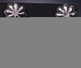 Silver & Onyx Navajo Handmade Concho Dangle Earrings by Ravis Henry 6D20B