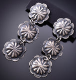 Sterling Silver Three Navajo Concho Earrings - 6K02H