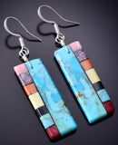 Santo Domingo Pueblo (Kewa) Turuqoise Multistone Long Earrings Mary Tafoya 6D22F