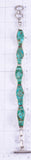 Vintage Silver & Turquoise Navajo Inlay Link Bracelet 5L17E