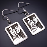 Silver "Navajo Woman & Child" Ansel Adams Earrings by Ravis Henry 6H06K