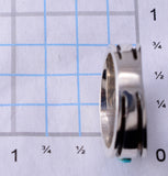 Size 6-1/4 Silver & Turquoise Multistone Navajo Inlay Ring - Orlinda James 5L07E