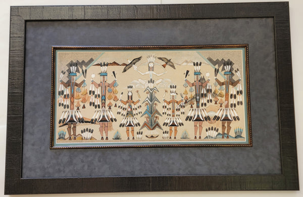 Navajo Sandpainting by Rosie Yellowhair - The Holy One - 6D02U
